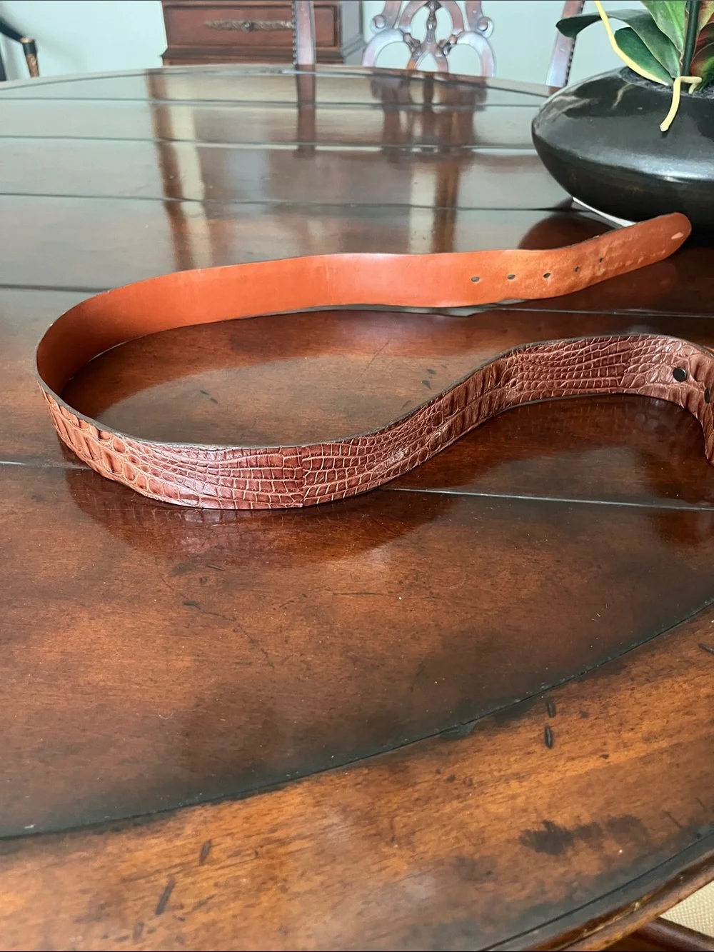 Men’s genuine hornback alligator belt Belt no buckle